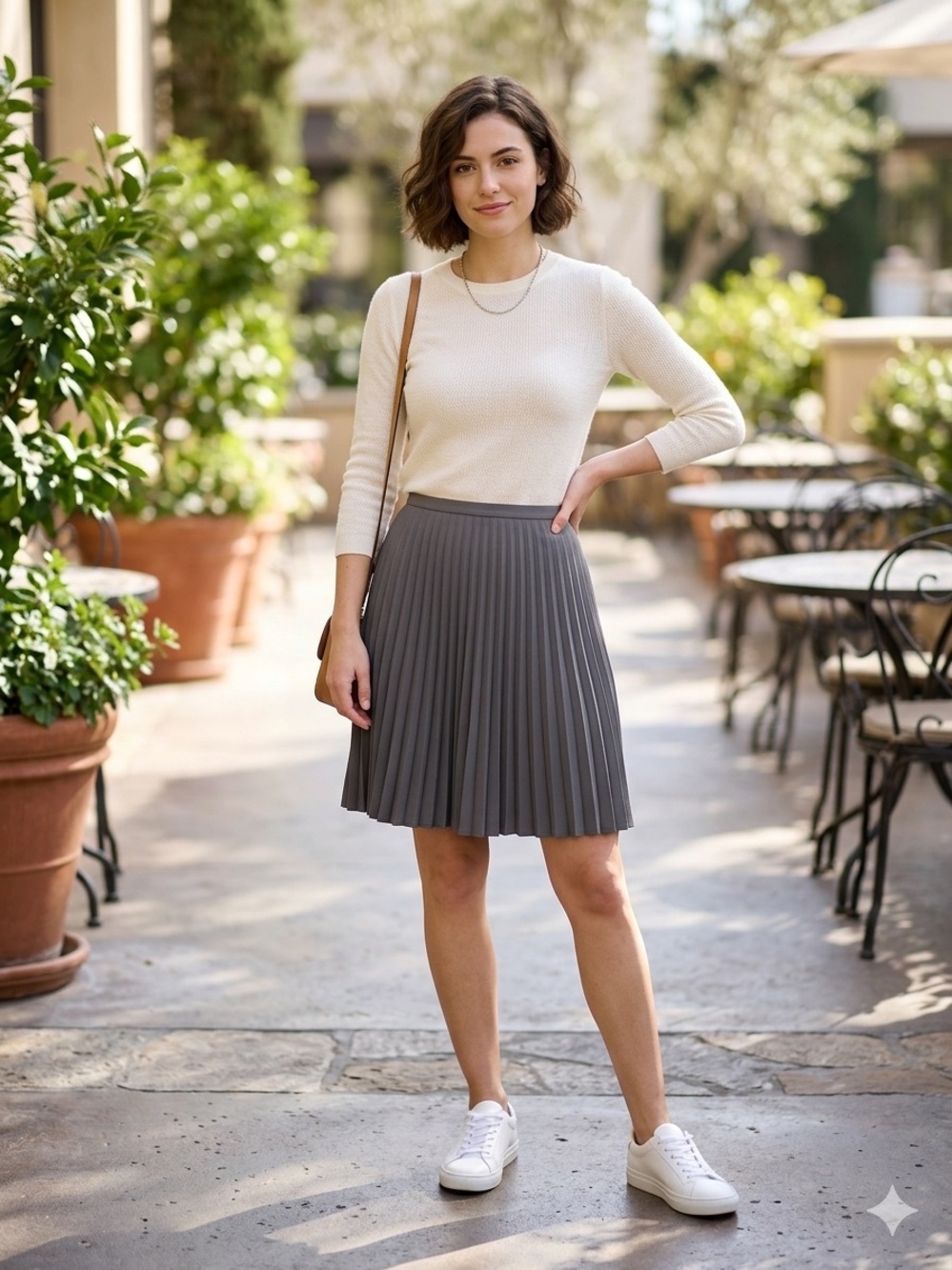 Sugarlips Gray Pleated‎ Circle Skirt